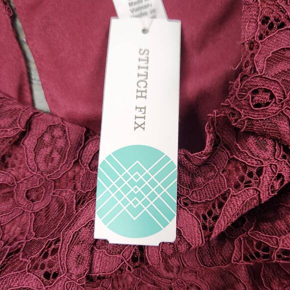 NWT Wisp Kalia Dress Size 2 Burgandy Lace Sleeveless - Picture 11 of 16